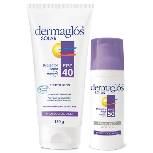 Dermaglós Solar Combo Protección Corporal Facial Efecto Seco