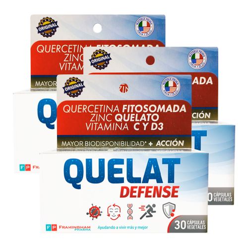 Pack 3 Quelat Defense X 30 Cápsulas