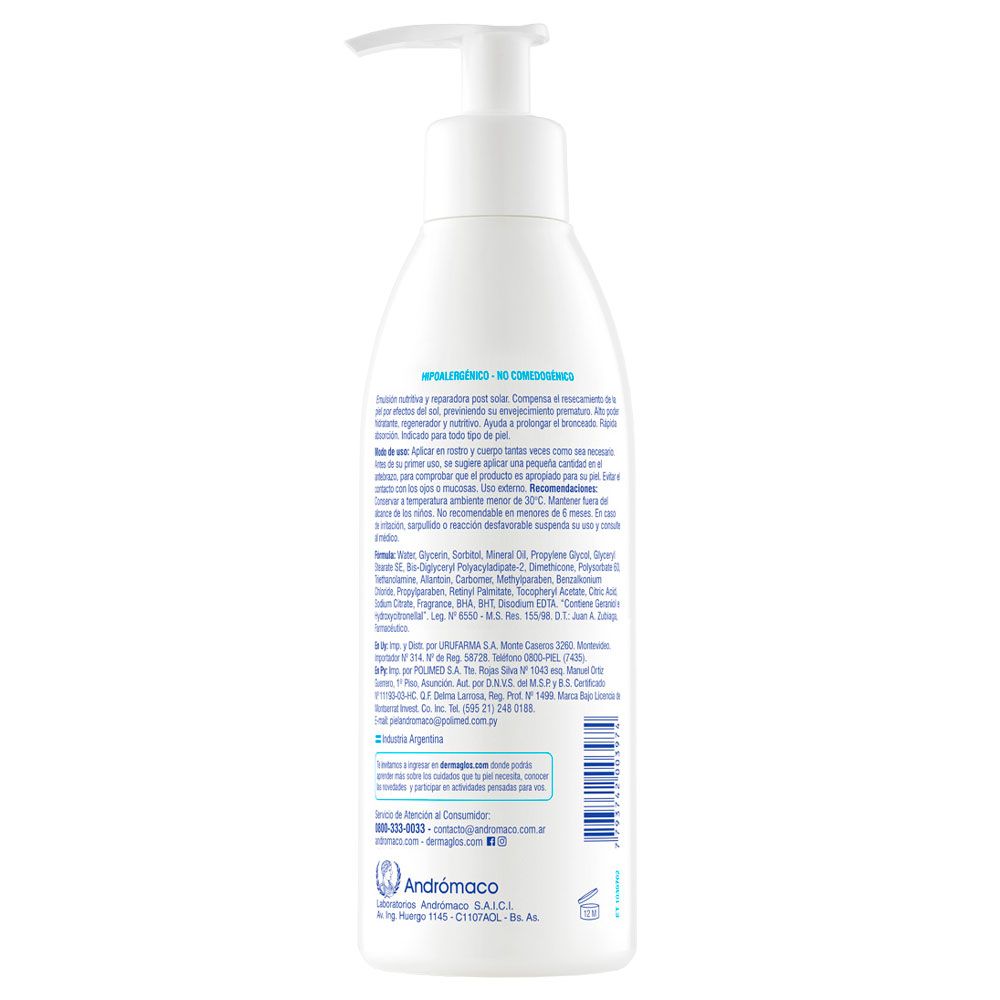 Dermaglós post solar emulsión hidratante reparadora