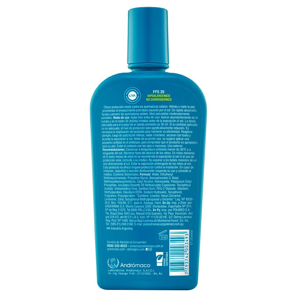 Dermaglós protector solar fps20 emulsión