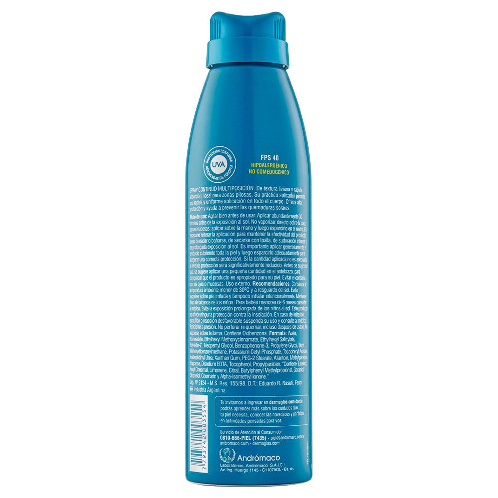 Dermaglós protector solar fps40 spray continuo