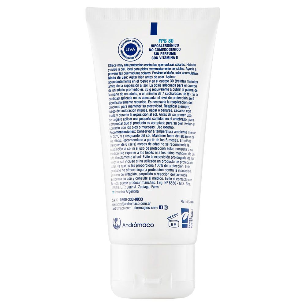 Dermaglós protector solar fps80 crema