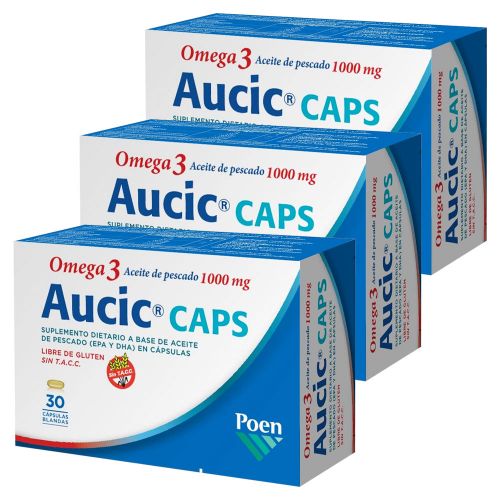 Pack 3 Aucic Caps Omega 3 Aceite De Pescado