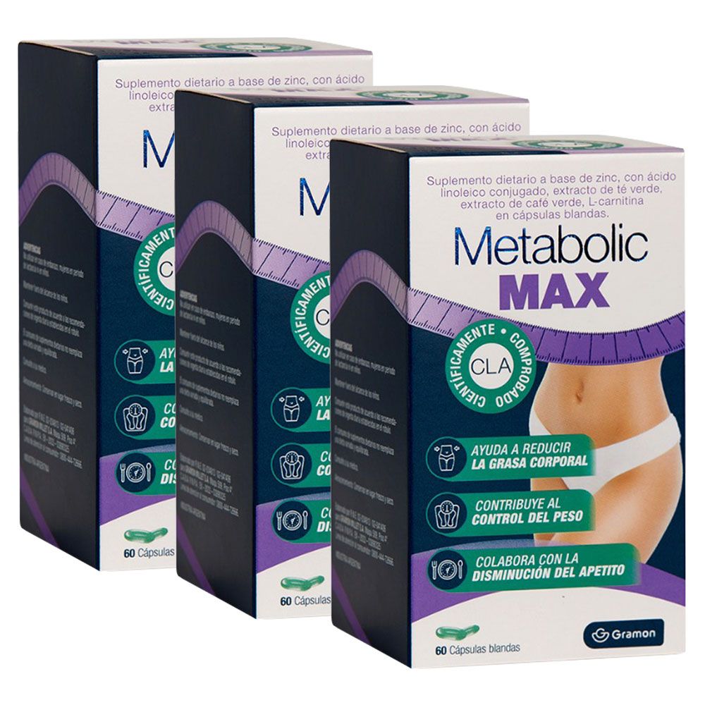Pack 3 metabolic max adelgazante