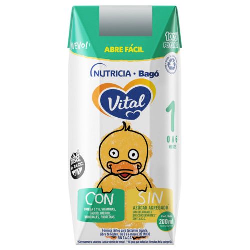 Vital 1 Leche Nueva Fórmula 0 A 6 Meses Brick