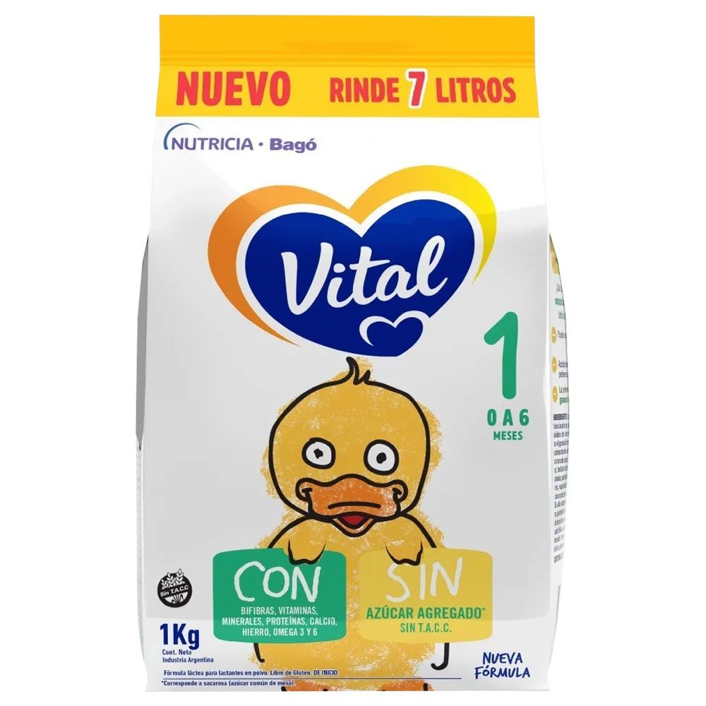 Vital 1 Leche Nueva Fórmula 0 A 6 Meses Polvo - Farmacia Leloir - Tu  farmacia online las 24hs