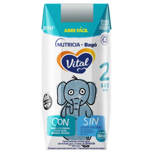 Vital 2 Leche Nueva Fórmula 6 A 12 Meses Brick