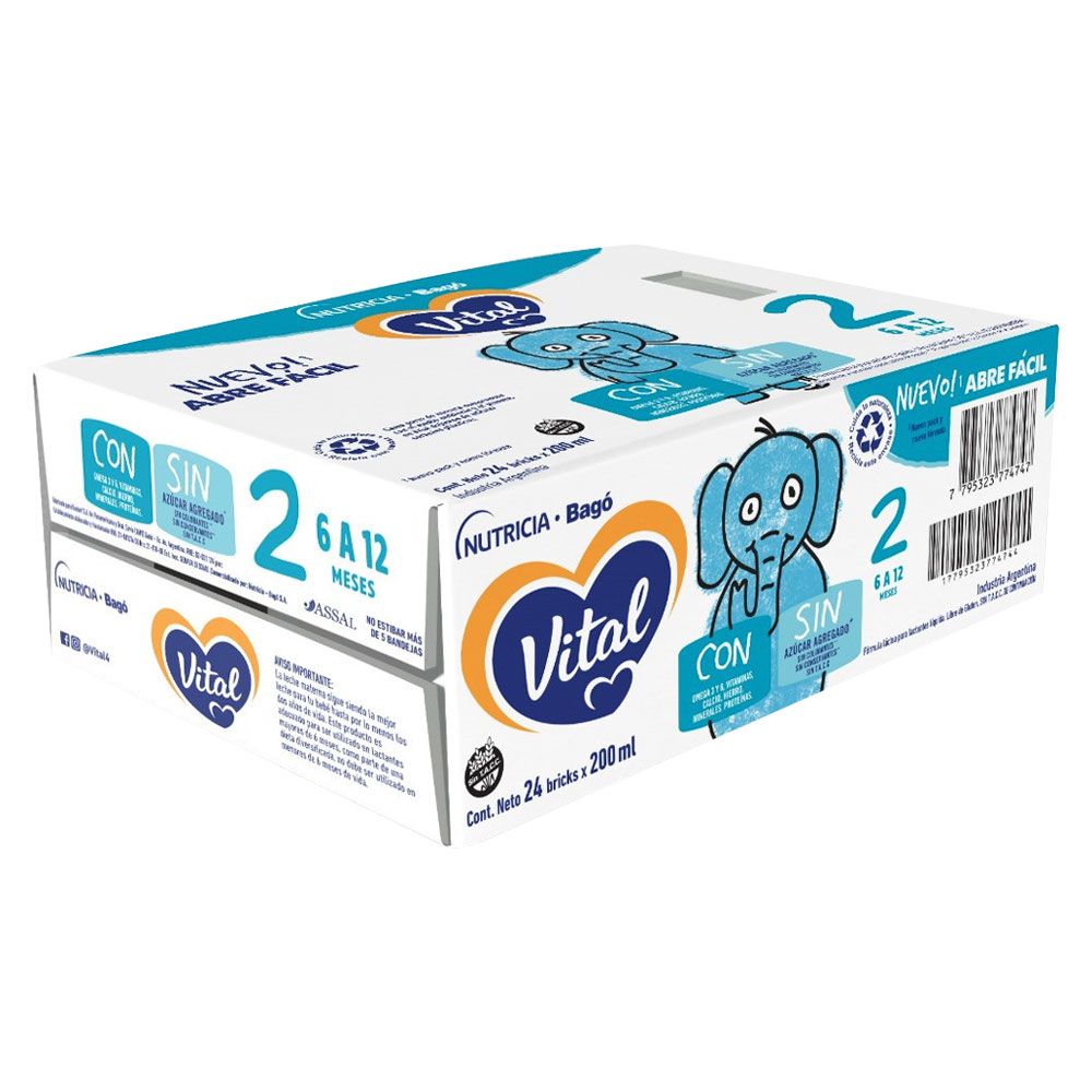 Vital 2 leche nueva fórmula 6 a 12 meses pack