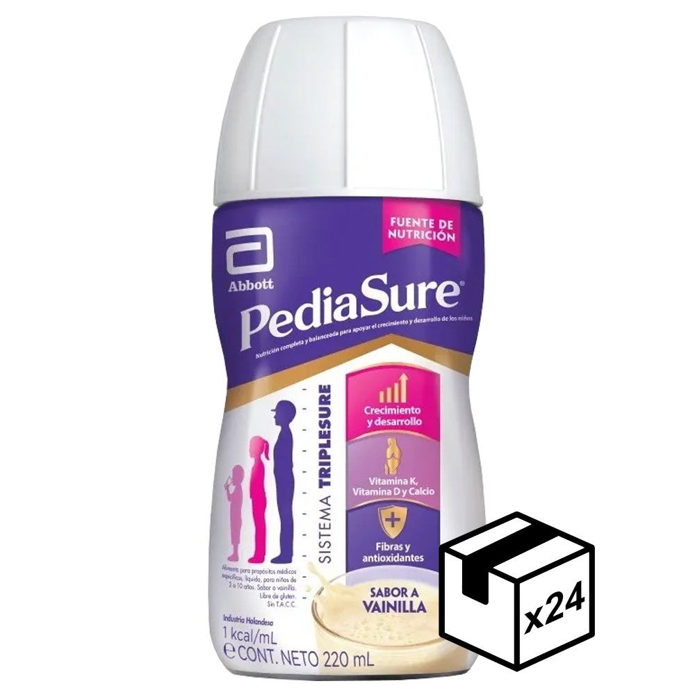 Pack 24 Pediasure Triple Sure Bebible Sabor Vainilla X 220ml - Farmacia  Leloir - Tu farmacia online las 24hs