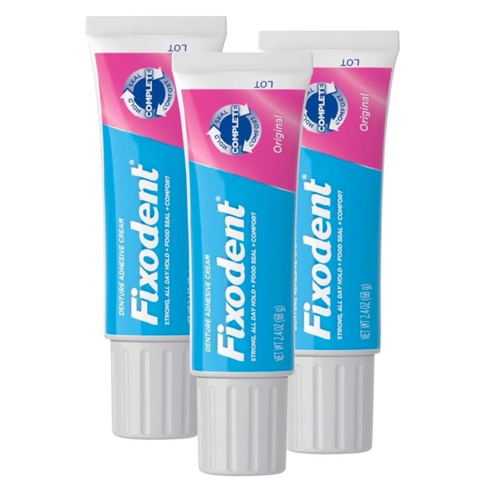 Pack 3 Fixodent Original Adhesivo Para Prótesis Dental