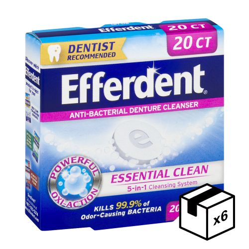 Pack 6 Efferdent X 20 Tabletas Limpiadoras Efervescentes