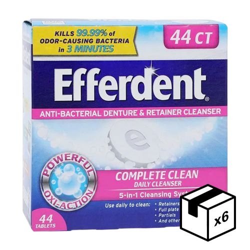 Pack 6 Efferdent X 44 Tabletas Limpiadoras Efervescentes