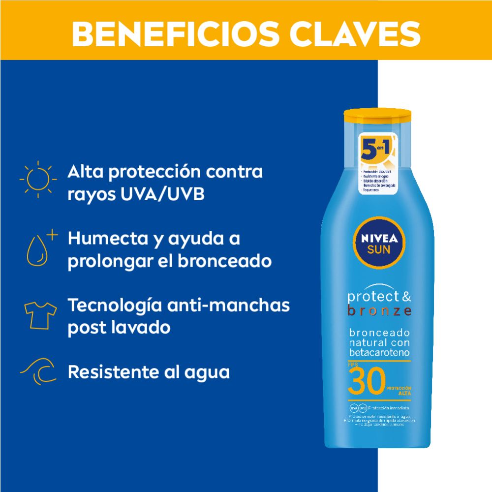 Nivea sun intense bronze bronceador protector solar fps 30