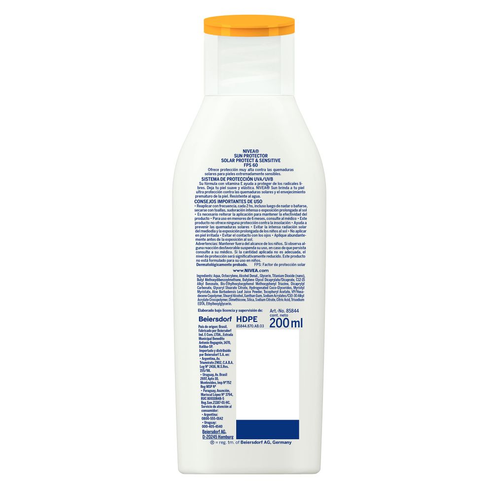 Nivea sun protect & sensitive protector solar fps 60
