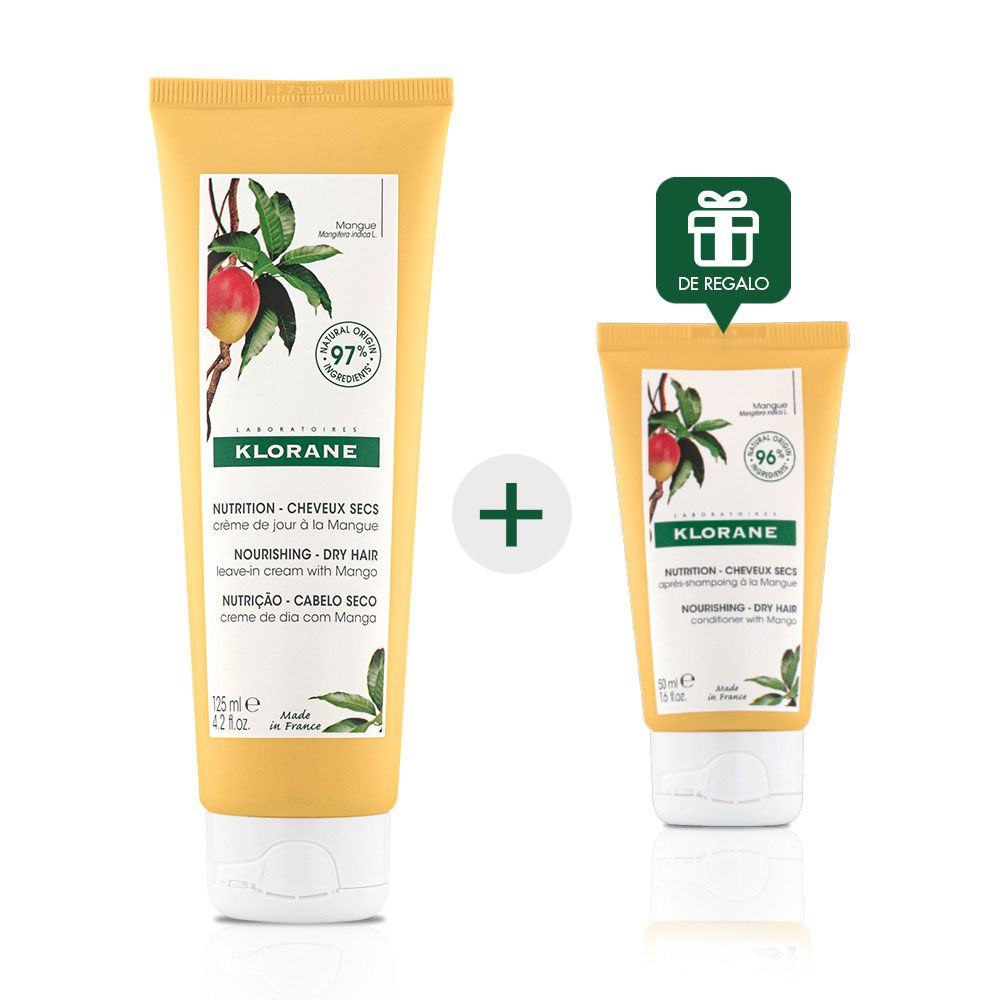 Klorane mango crema de día para cabello seco + regalo!