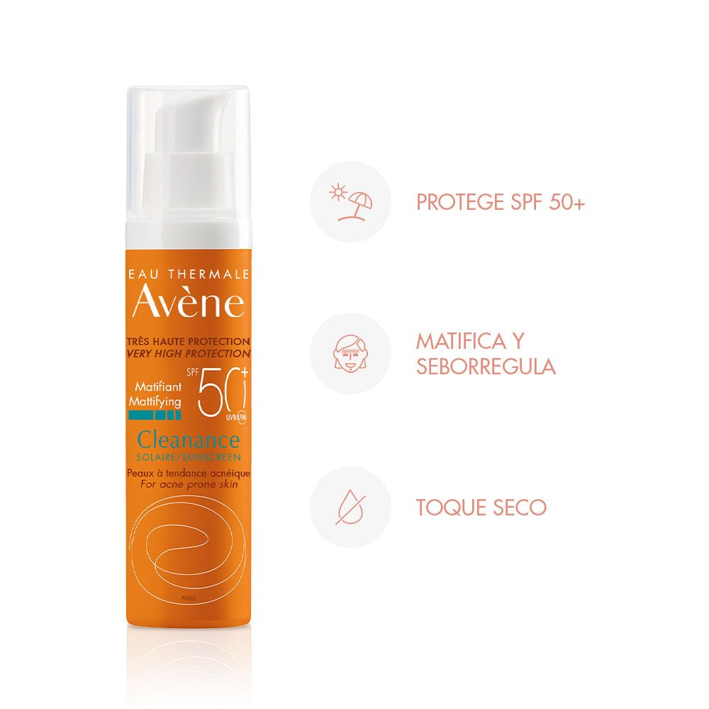 Avene protector solar spf50 cleanance emulsión matificante