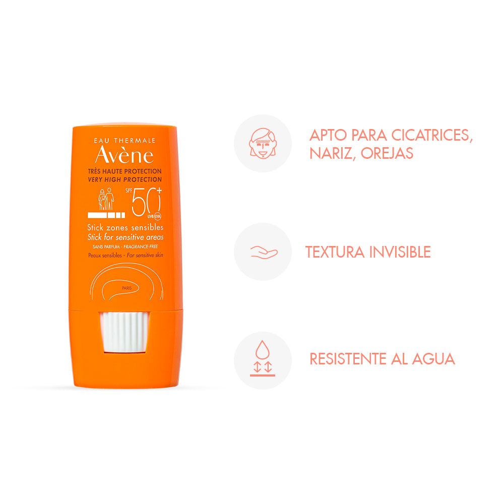 Avene protector solar spf50 stick zonas sensibles