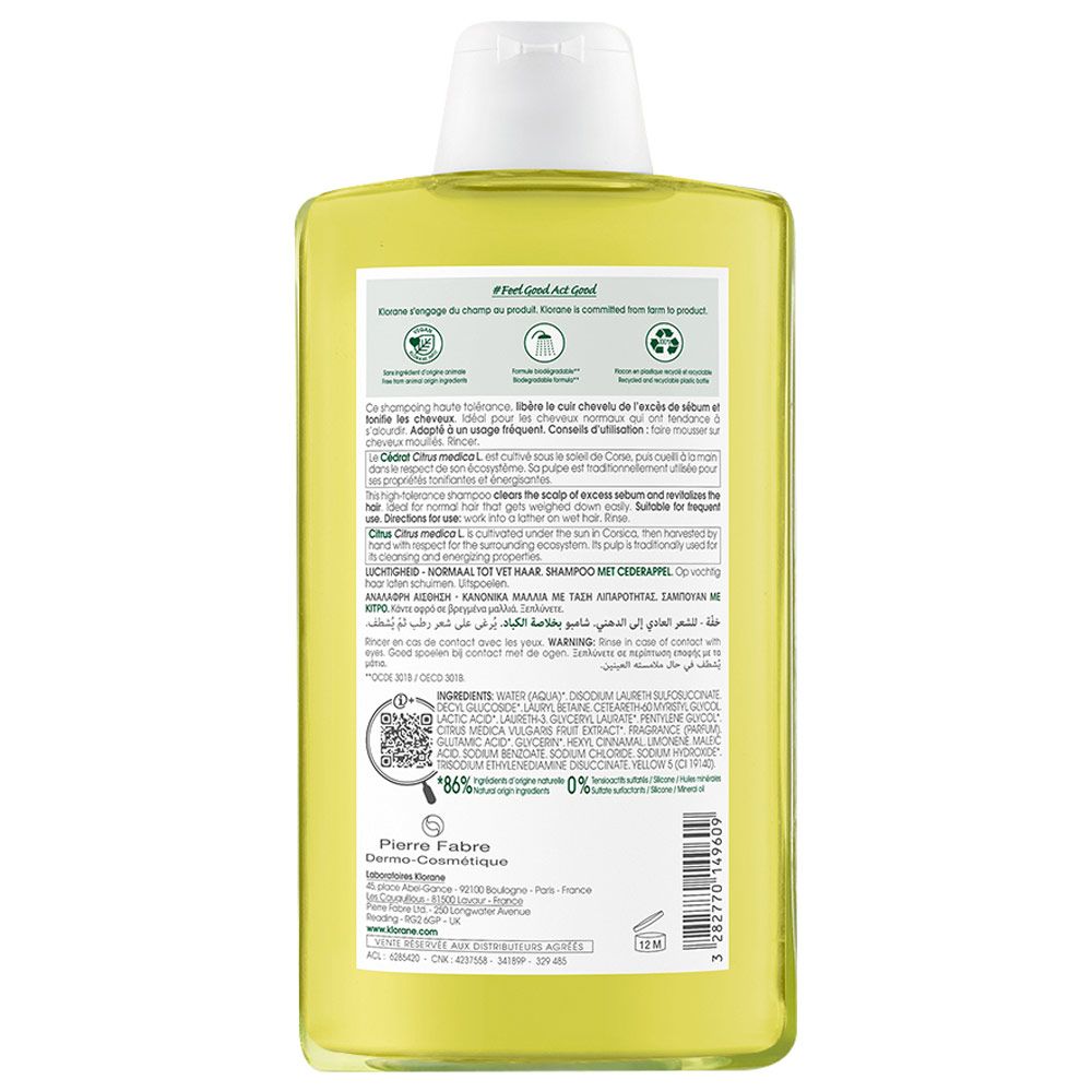 Klorane cidra shampoo uso frecuente cabello tendencia oleosa