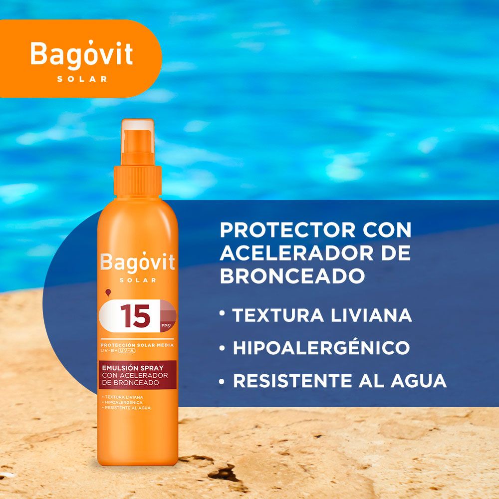 Bagóvit Solar Fps 15 Spray Con Acelerador De Bronceado