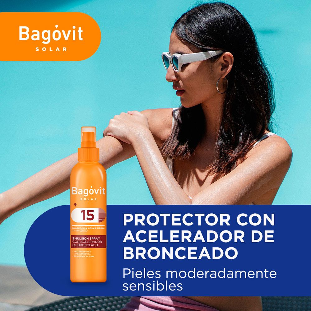 Bagóvit Solar Fps 15 Spray Con Acelerador De Bronceado