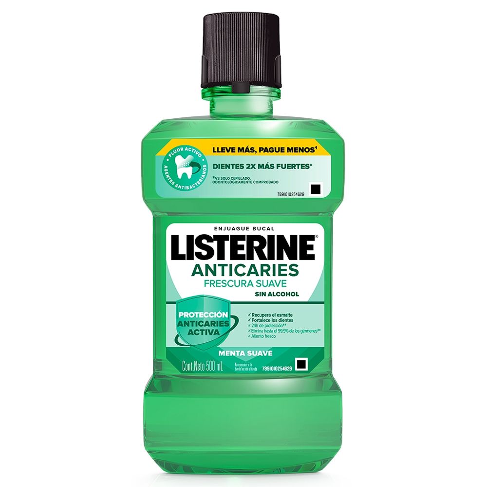 Listerine Zero Alcohol Anticaries Enjuague Bucal