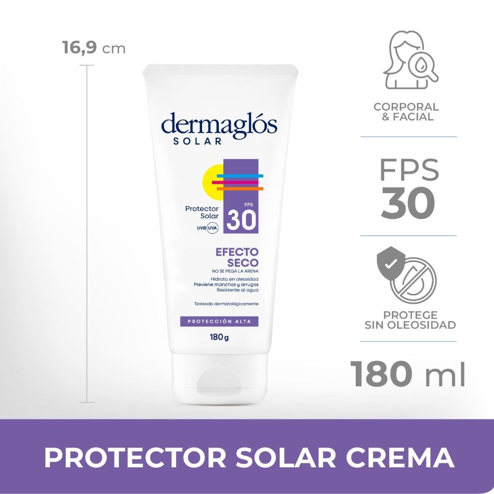 Dermaglós Protector Solar Fps30 Crema Efecto Seco