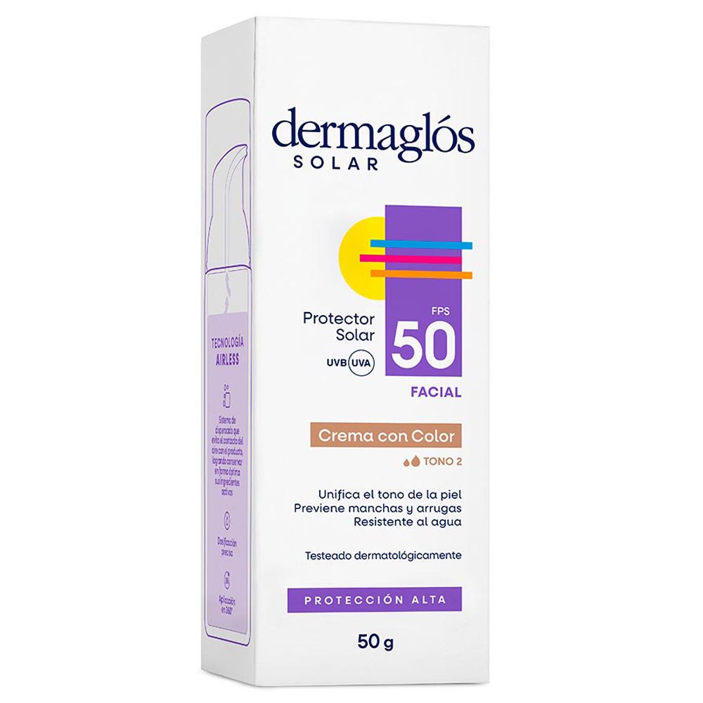 Dermaglós Protector Solar Fps50 Facial Crema Color