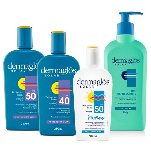 Dermaglós Solar Combo Protección Completa Familiar