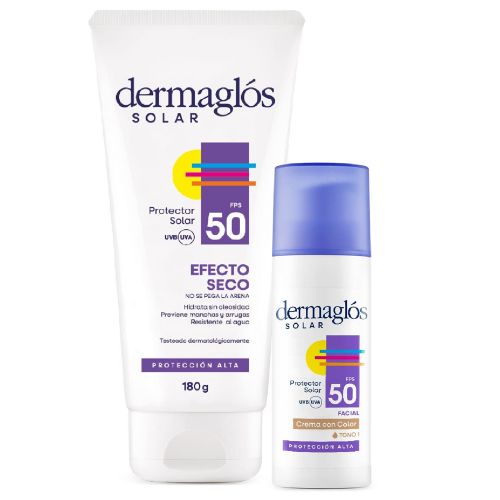 Dermaglós Solar Combo Protección Corporal Facial Color Claro