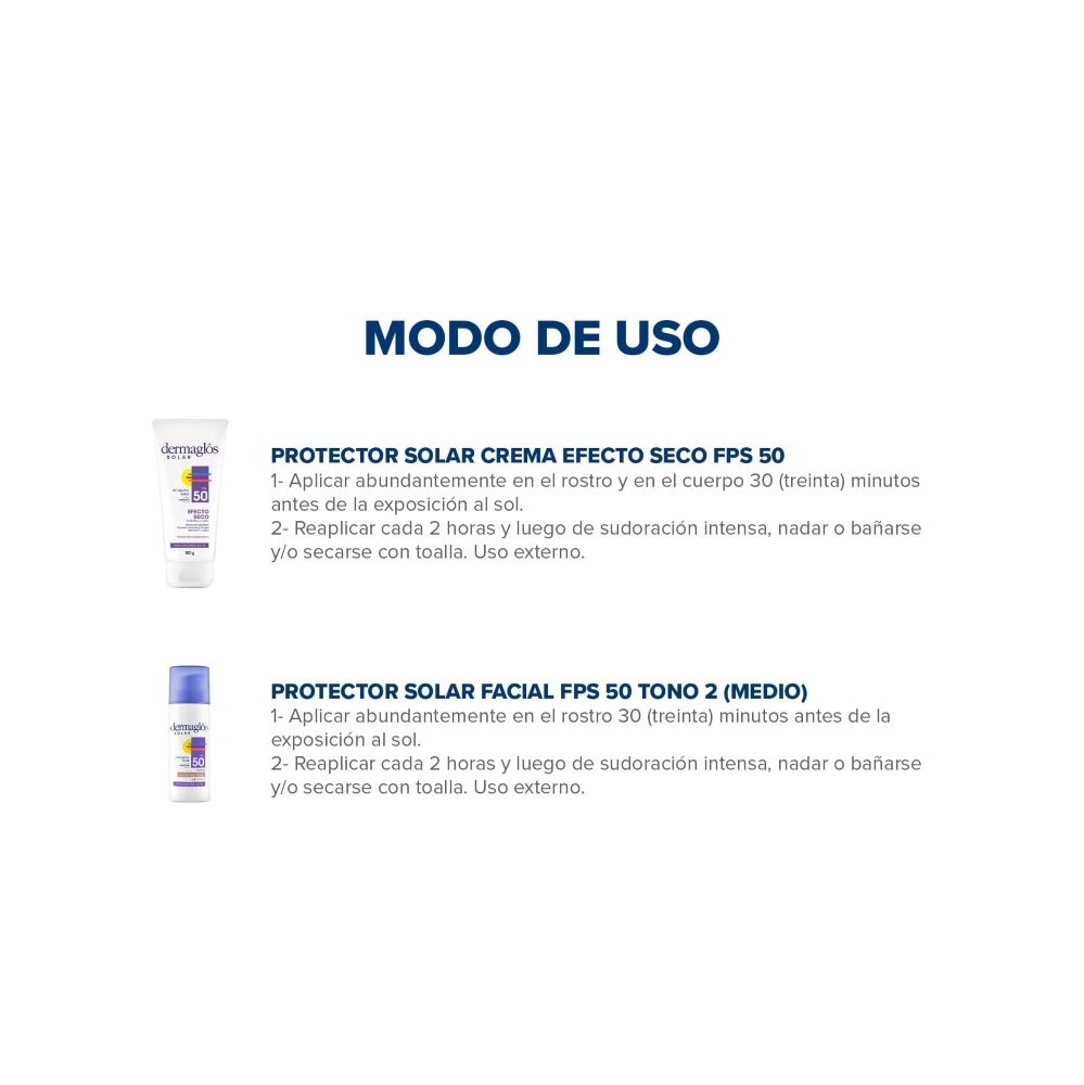 Dermaglós Solar Combo Protección Corporal Facial Color Medio