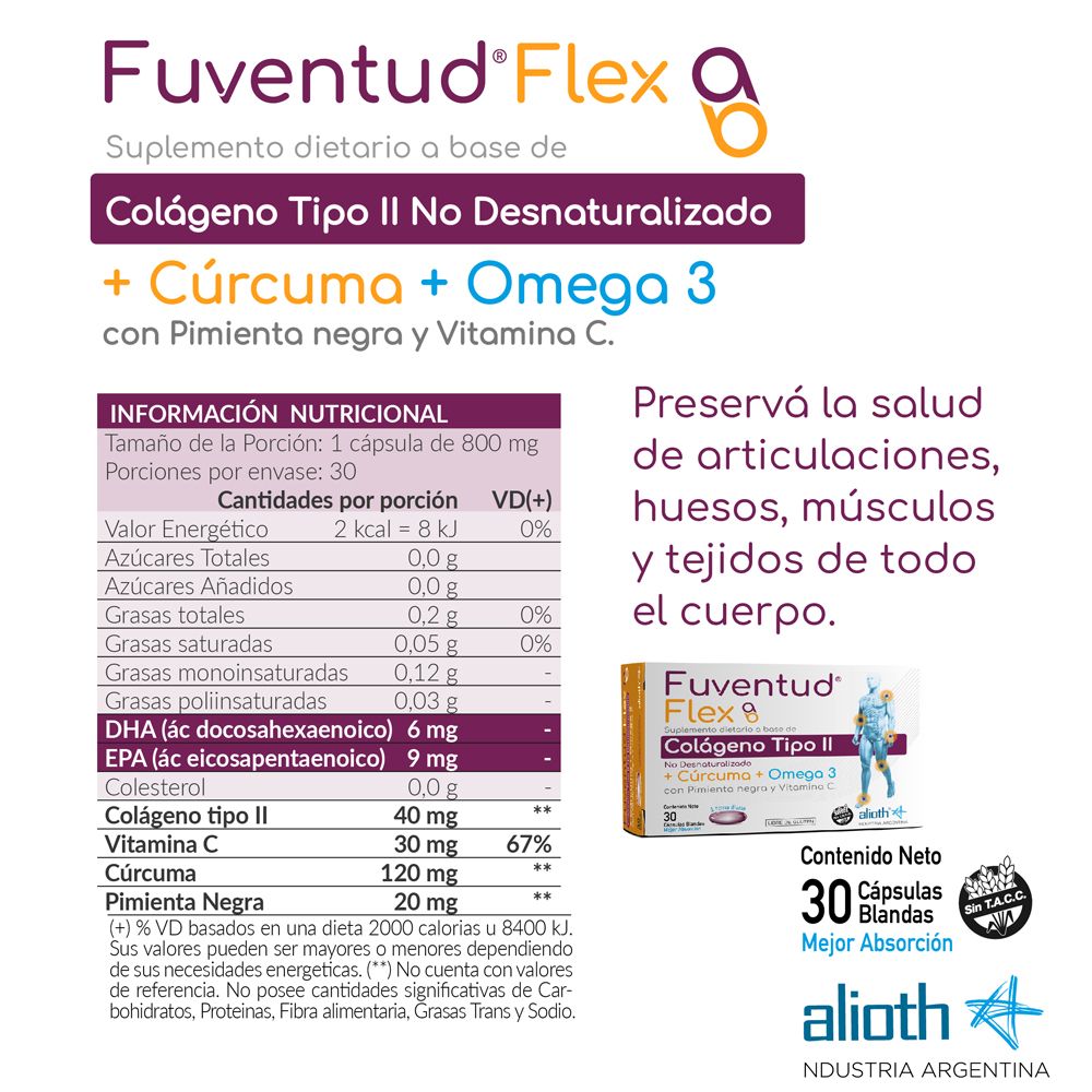Fuventud Flex Colágeno Tipo Ii Huesos Y Articulaciones