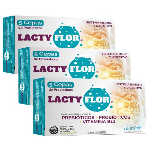 Pack 3 Lactyflor Prebióticos + Probióticos Suplemento
