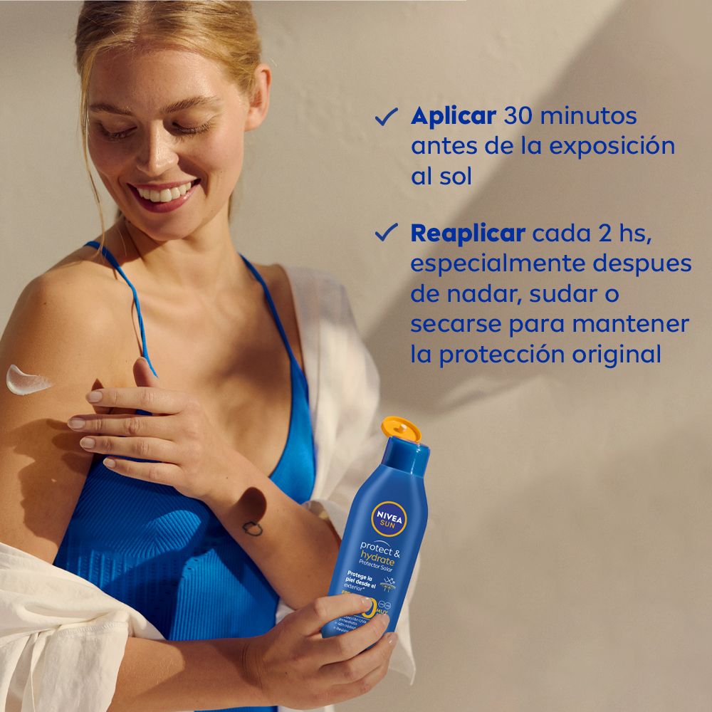Nivea Sun Protect & Hydrate Protector Solar Humectante Loción Fps50 X 200ml  - Farmacia Leloir - Tu farmacia online las 24hs