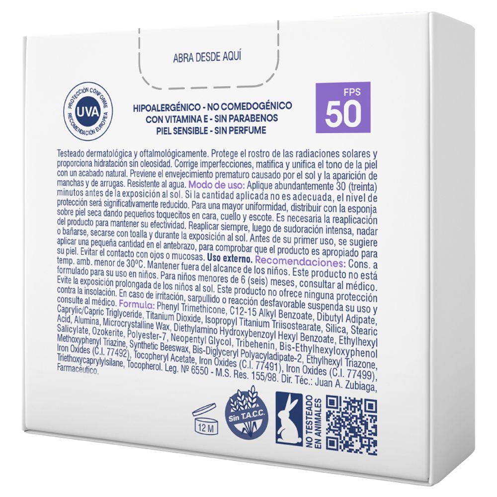 Dermaglós Protector Solar Fps50 Facial Crema Compacta Color