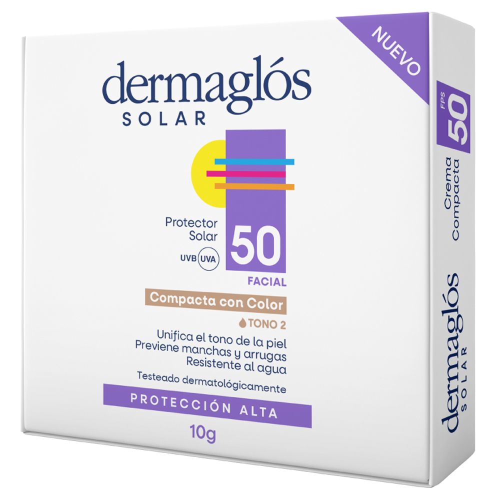 Dermaglós Protector Solar Fps50 Facial Crema Compacta Color