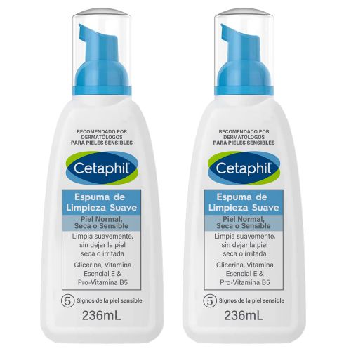 Pack 2 Cetaphil Espuma De Limpieza Suave Facial