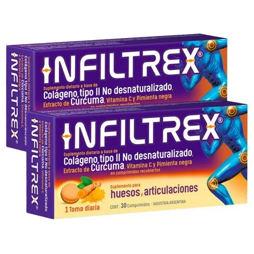 Pack 2 Infiltrex Colágeno Suplemento Huesos Y Articulaciones