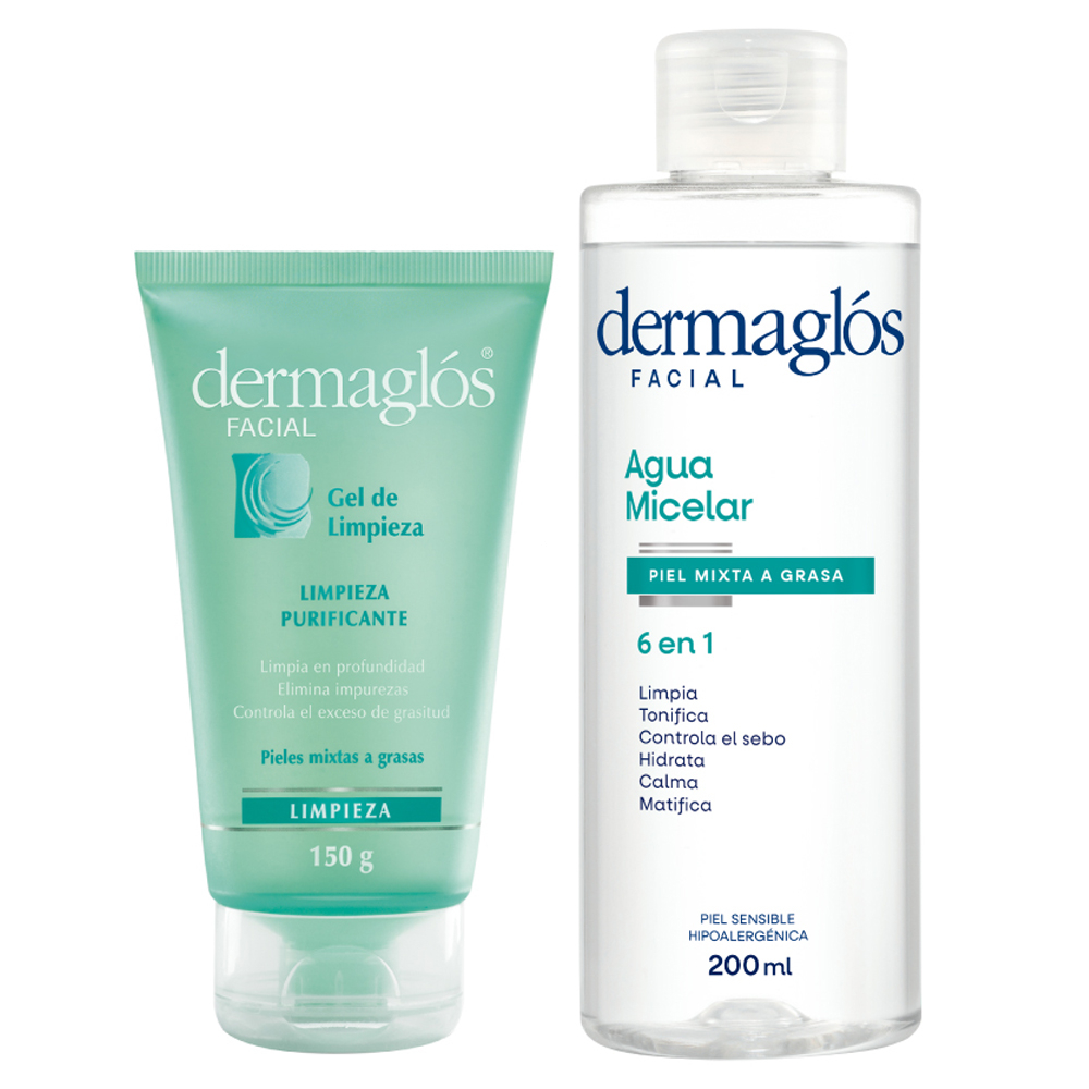 Dermaglós Combo Doble Limpieza Facial Piel Mixta A Grasa