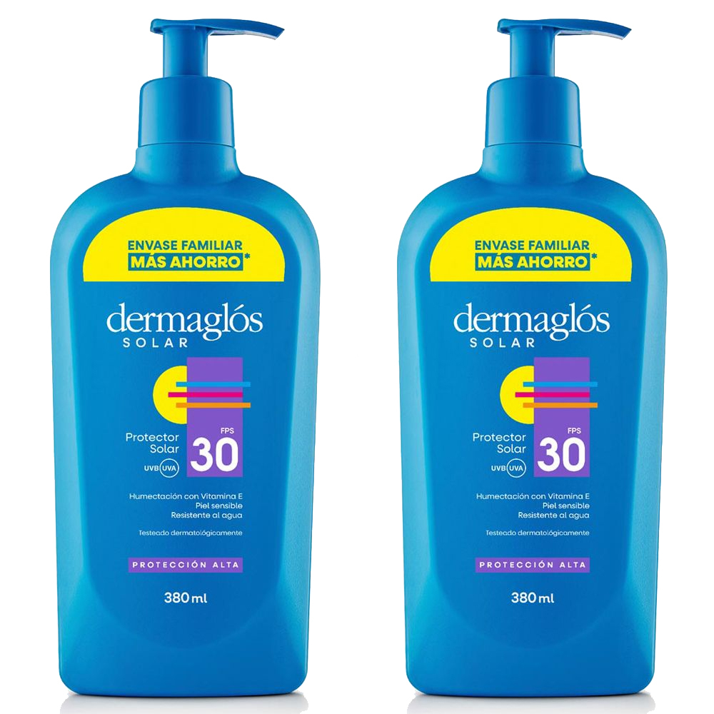 Pack 2 Dermaglós Protector Solar Fps30 X 380ml