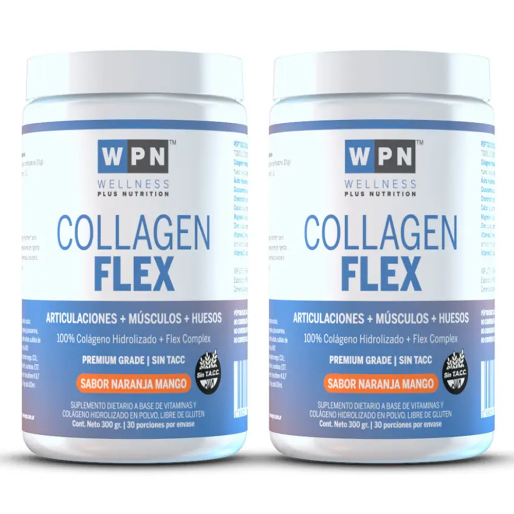 Pack 2 Wpn Collagen Flex En Polvo Sabor Naranja Mango