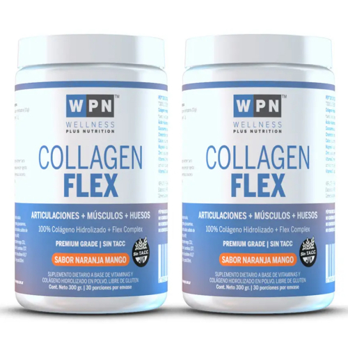 Pack 2 Wpn Collagen Flex En Polvo Sabor Naranja Mango