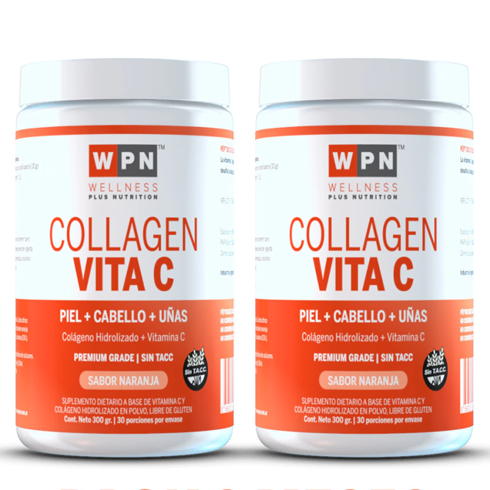 Pack 2 Wpn Collagen Vita C En Polvo Sabor Naranja
