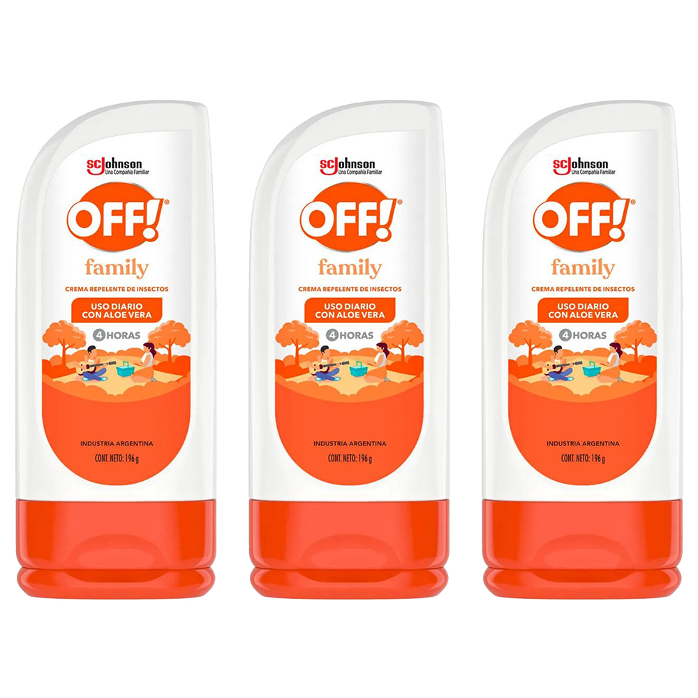 Pack 3 Off! Family Repelente En Crema X 196 Gramos