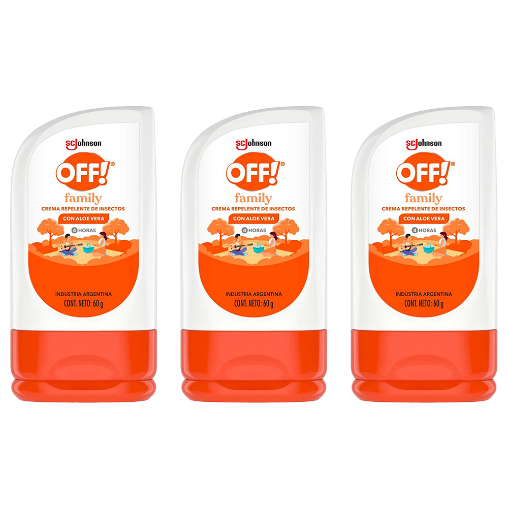 Pack 3 Off! Family Repelente En Crema X 60 Gramos