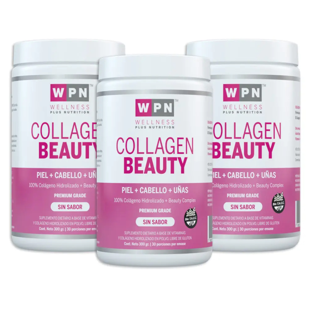 Pack 3 Wpn Collagen Beauty En Polvo Sin Sabor