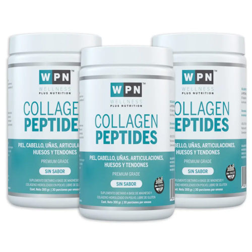 Pack 3 Wpn Collagen Peptides En Polvo Sin Sabor