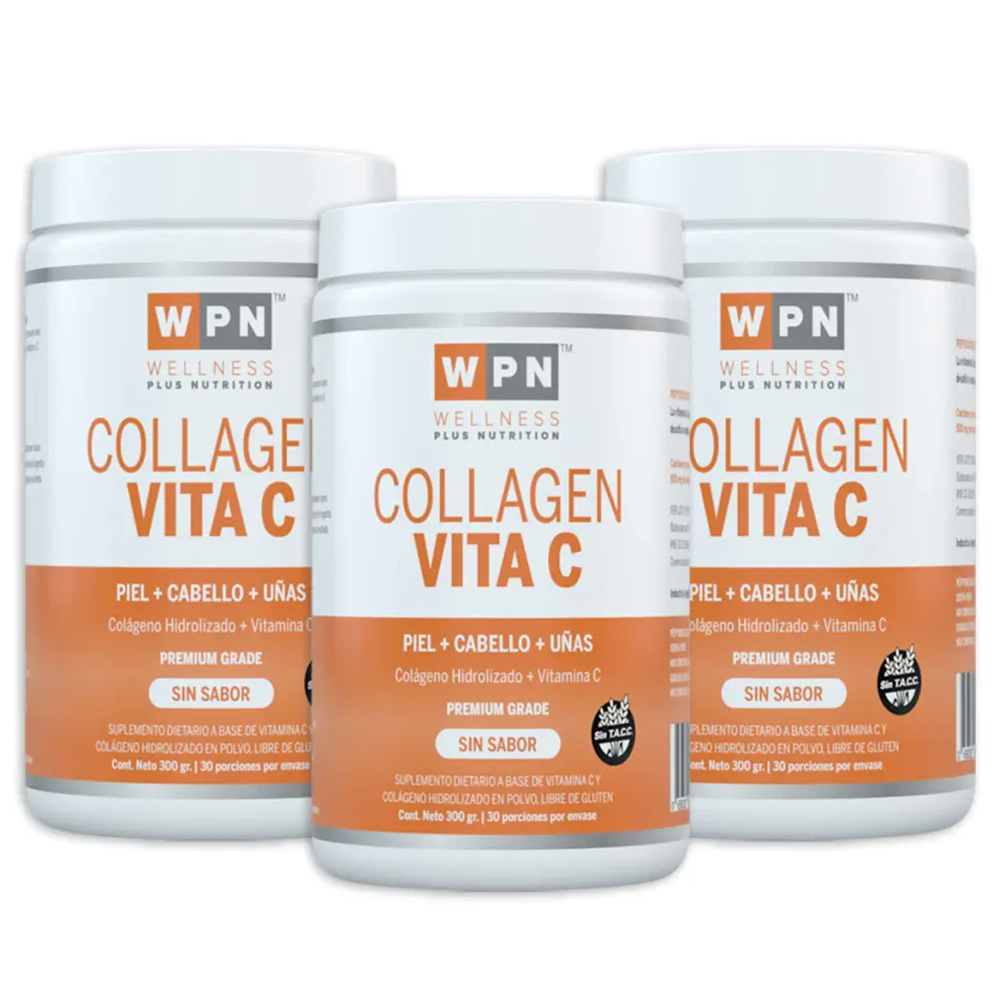 Pack 3 Wpn Collagen Vita C En Polvo Sin Sabor
