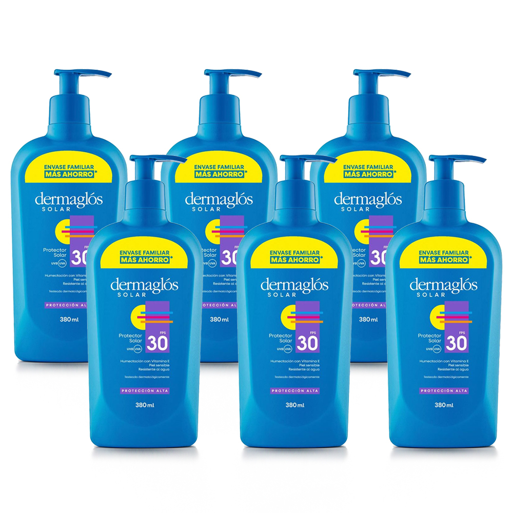 Pack 6 Dermaglós Protector Solar Fps30 X 380ml