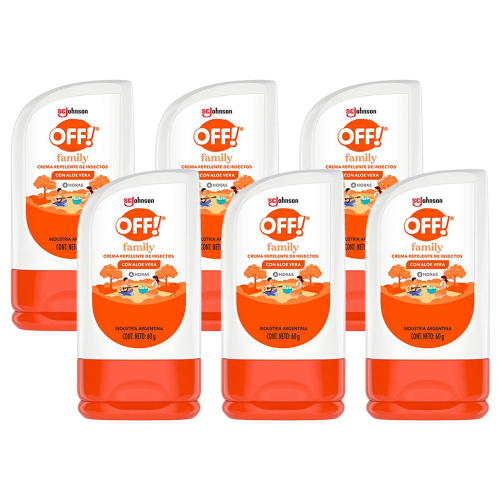 Pack 6 Off! Family Repelente En Crema X 60 Gramos