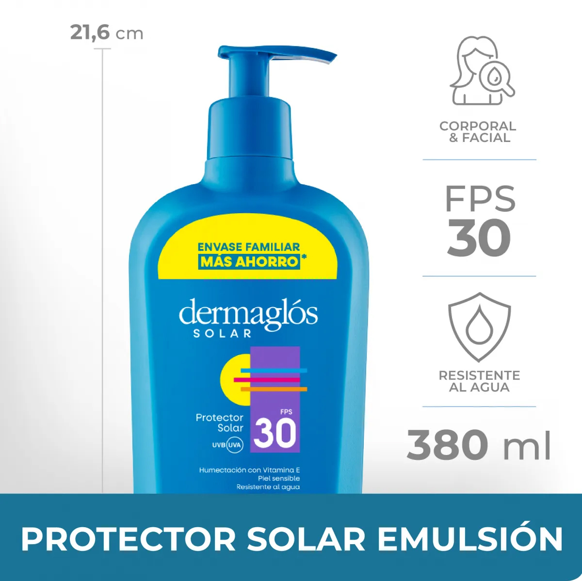 Pack 2 Dermaglós Protector Solar Fps30 X 380ml